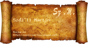 Széll Martin névjegykártya