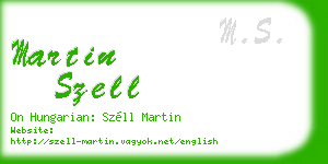martin szell business card